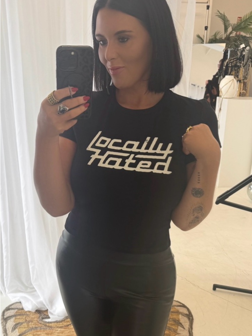 Locally Hated Black Graphic Tee - Women's Short Sleeve Crew